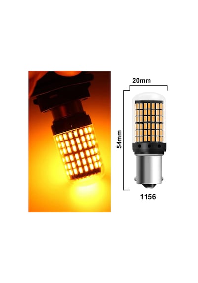 Carub Ampul 12v 1016 144 Led Şeffaf Oto Geri Vites Ampulü Fren Stop Sis Sinyal Lambası Turuncu Br0404032