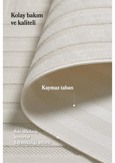 Sisal Krem Oturma Odası Halısı Kolay Temizlenebilir Yumuşak Dokulu Ve Kaymaz Taban Şık Salon Halısı Cream
