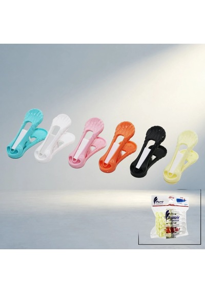 Renkli Yaysız Plastik Mandal 12'li Set -
