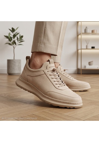 Komcero Lastik Bağcıklı Kırışık Deri Model Hafif Hakiki Deri Erkek Günlük Spor Klasik Ayakkabı Y3188-2230 Bej Komcero Lastik Bağcıklı Kırışık Deri Model Hafif Hakiki Deri Erkek Günlük Spor Klasik Ayakkabı Y3188-2230 Bej
