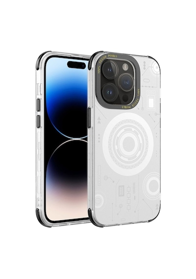 Apple Uyumlu iPhone 14 Pro Max Kılıf Zore Wireless Şarj Özellikli Desenli Hot Kapak Beyaz