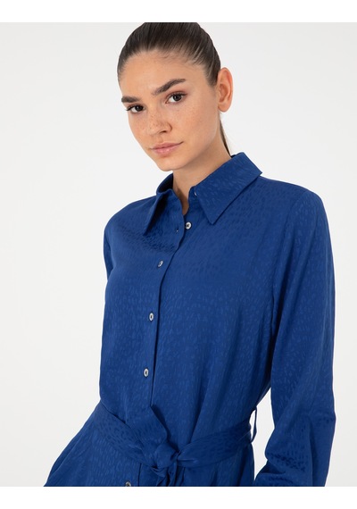 Pierre Cardin Kadın Saks Elbise Dokuma 50292931-vr045 Saks