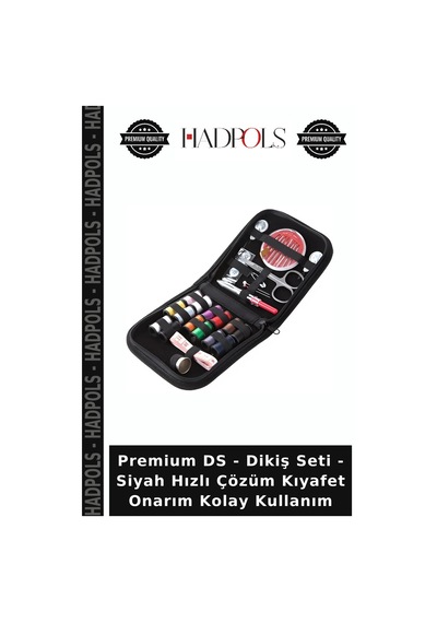 Premium Ds - Dikiş Seti - Siyah Hızlı Çözüm Kıyafet Onarım Kolay Kullanım