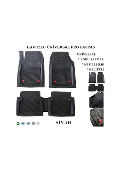Tempra 1995 Uyumlu 4 Cm Derin Havuzlu 5 Parça Set 3d Paspas Takımı Siyah