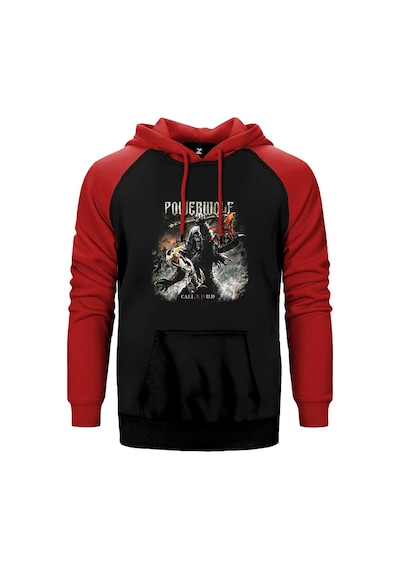 Powerwolf Call Of The Wild Kırmızı Renk Reglan Kol Kapşonlu Sweatshirt Kırmızı