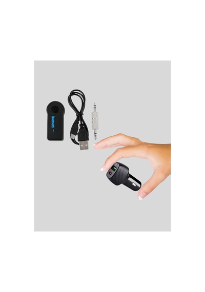 Bluetooth Aux Çevirici Ve Pd Destekli Araç Şarj Cihazı 2 Li Set Çok Renkli