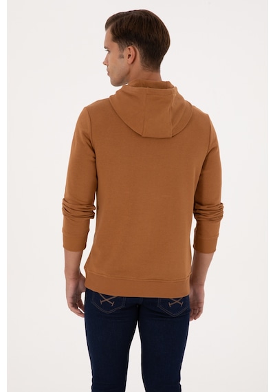 U.S. Polo Assn. Erkek Regular Fit Kapüşonlu Camel Basic Sweatshirt 50313720-VR233