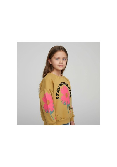 Fesshera Kids Kız Çocuk Sweatshirt Pamuklu Kışlık Kalın Baskılı Sweatshirt-uzun Kollu Rahat Kesim Bisiklet Yaka Sarı Fesshera Kids Kız Çocuk Sweatshirt Pamuklu Kışlık Kalın Baskılı Sweatshirt-uzun Kollu Rahat Kesim Bisiklet Yaka Sarı