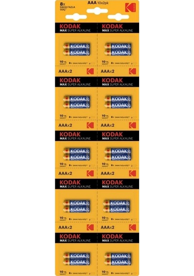 Kodak 20 Adet Max Super Alkalin 2 Li Ayrılabilir Kartela İnce Pil