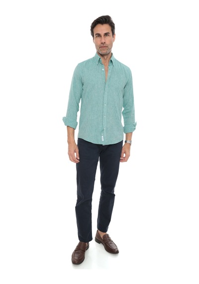 Slim Fit Uzun Kol Yaka Düğmeli Nefes Alan Keten Hediye Kutulu Erkek Gömlek Fs-004548 - Açık Yeşil-3246 Slim Fit Uzun Kol Yaka Düğmeli Nefes Alan Keten Hediye Kutulu Erkek Gömlek Fs-004548 - Açık Yeşil-3246