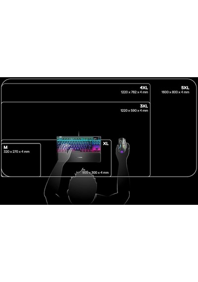 Steelseries Qck Prism Cloth Oyuncu Mouse Pedi, 2 Bölgeli Rgb Aydı
