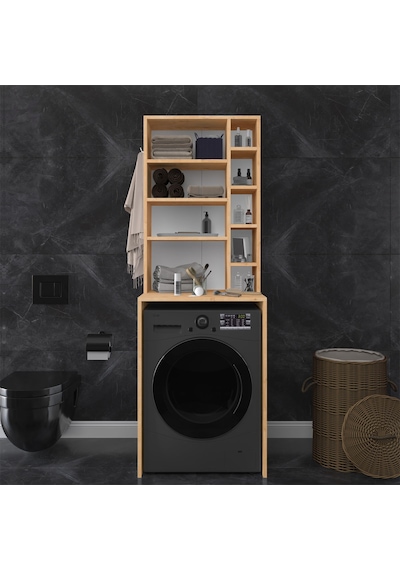 Asra Trend Çamaşır Makinesi Üstü Banyo Dolabı BD-03 %100 MDF Çok Amaçlı Düzenleyici Raf Safir Meşe Asra Trend Çamaşır Makinesi Üstü Banyo Dolabı BD-03 %100 MDF Çok Amaçlı Düzenleyici Raf Safir Meşe