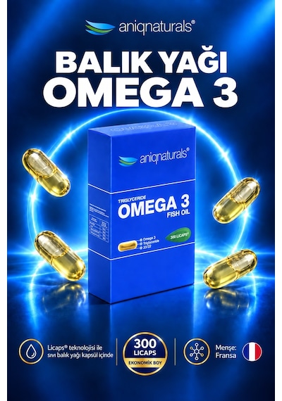 Aniqnaturals Balik Yaği Omega 3 - 300 Licaps - Fransa Dan