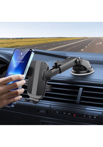 Araç İçi Telefon Tutucu Vantuzlu Teleskopik Kollu Dashboard Ve Cam Uyumlu Ayarlanabilir Telefon Standı