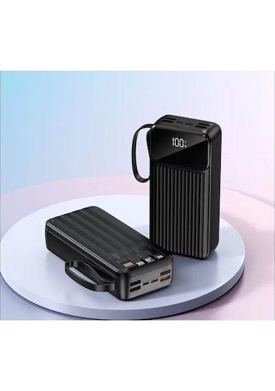 30.000 Mah Linkage 22.5w Hızlı Şarj Destekli Dahili Kablolu Taşınabilir Batarya Powerbank Siyah