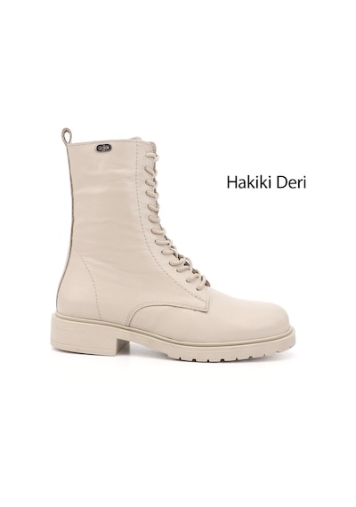 Gönderi(R) Gönderi R Bej Fermuarlı Hakiki Deri Postal Bot Bej