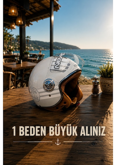 Nero Retro Motosiklet Kask - Ece Sertifikalı Zombies Orange