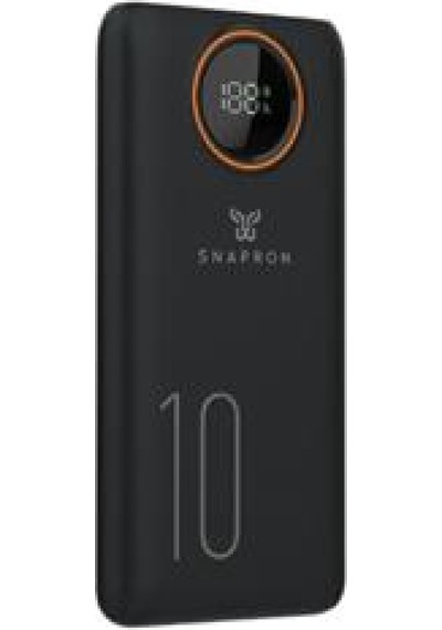 Snapron Snp-3012 10.000 Mah Lcd Ekran Dahili Kablolu 22.5w Hızlı Şarj Powerbank Siyah
