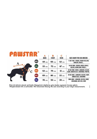 Pawstar Palmatum Orta Büyük Irk Köpek Tulum Köpek Yağmurluğu