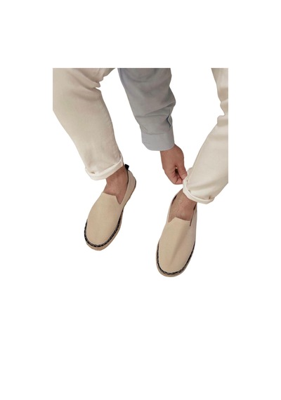 Unisex Bej Triko Espadril Bej