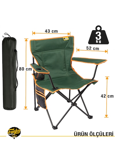 Funky Chaırs V2 Petrol Yeşili Lüks Kamp Sandalyesi Petrol Yeşili