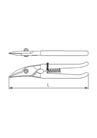 Izeltaş 6210 Kaportacı Makası Sağ Yaylı 250Mm