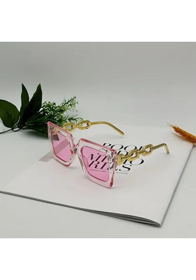 Onomo Kadın Büyük Boy Kare Moda Gözlüğü Pembe Renk Pembe