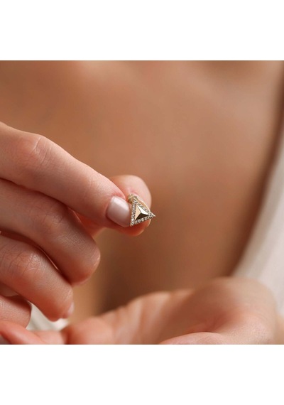 14 Ayar Üçgen Charm Uç Bilezik 1,0 Cm T13235