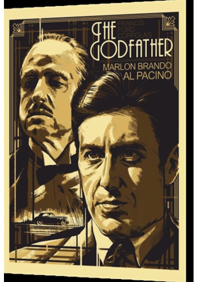 the godfather al pacino marlion brando sinema retro ahşap poster