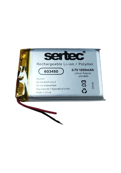 Sertec 603450 3.7v 1200 Mah Li-polymer Pil Devreli/1.5a Crchmgo