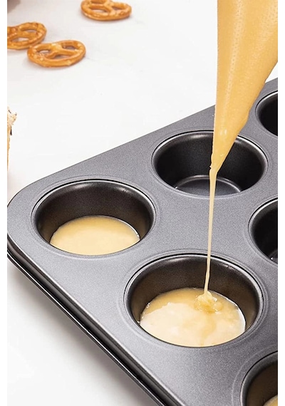 2'li Set Muffin Kalıbı 12li Fırın Mini Kek Browni Kekstra Kalıbı Cupcake Ülü Çok Renkli