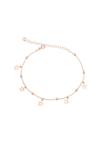 Brezza Lusso Jewelry Yıldız Figürlü Sallantılı Gümüş Kadın Ayak Halhal Rose
