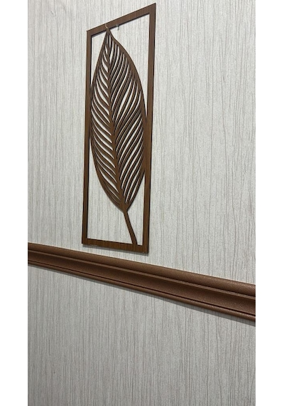 Kahverengi Düz 8cm-117cm Kendinden Yapışkanlı Çıta Çerçeve Süpürgelik