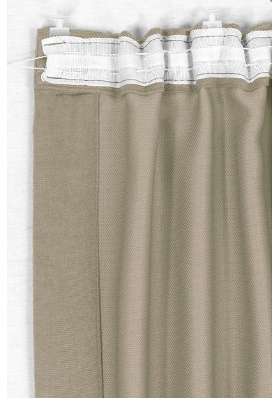 Fabric Design Safir Açık Bej Ekstrafor Büzgülü Kadife Dokulu Yüksek Kaliteli Tek Kanat Fon Perde 150 X 260