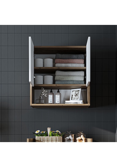 Çamaşır-kurutma Makinesi Dolabı Kapaklı Üst Dolabı Banyo Dolap Atlantik Çam - Beyaz Çamaşır-kurutma Makinesi Dolabı Kapaklı Üst Dolabı Banyo Dolap Atlantik Çam - Beyaz