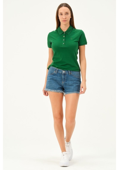 Msw Kadın Kısa Kollu Regular Fit Polo Yaka T-shirt Btg Yeşil