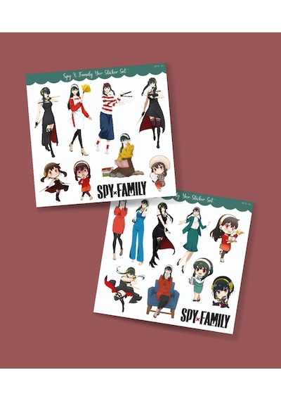 Spy X Family Yor 2li Sticker Seti Parlak Kağıt -çıkartma -süsleme Anime Etiket Beyaz
