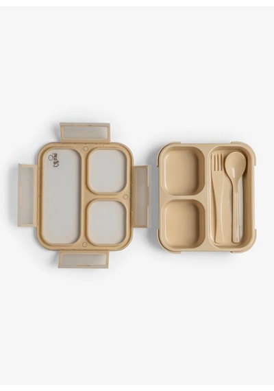 Citron Çatal Ve Kaşıklı Bento Beslenme Kutusu Seti - Beige 1061015 1