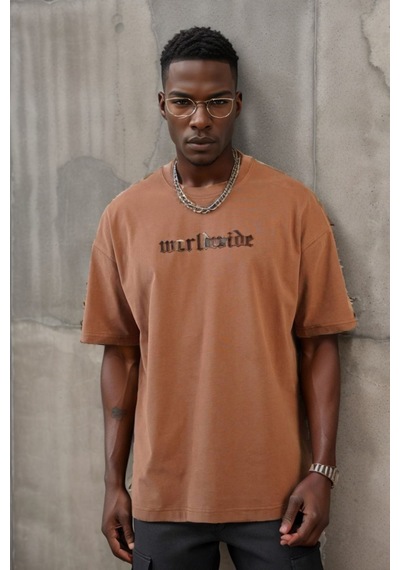 Balenbi Unisex Bisiklet Yaka Oversize Kalıp Penye Tişört 1004 Taba Balenbi Unisex Bisiklet Yaka Oversize Kalıp Penye Tişört 1004 Taba