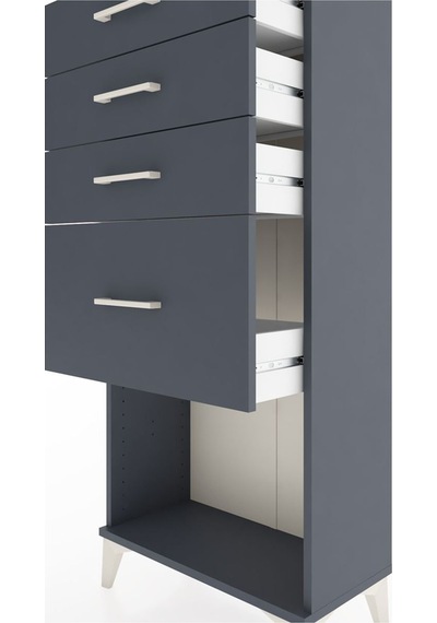 Hyperion Dolap 4 Çekmeceli 60x44x134 Antrasit-antrasit Antrasit
