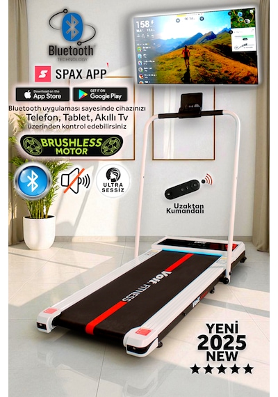 Voit Powerfit Uzaktan Kumandalı Koşu Bandı Katlanabilir Işıklı 12 KM Hız (Manuel Eğim Ayarlı)