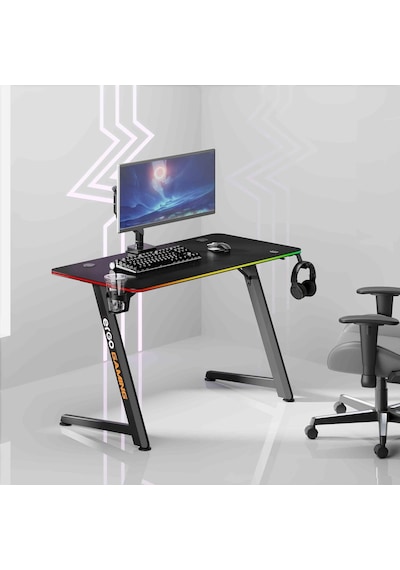 Ergogaming Pulsar Profesyonel Rgb Oyuncu Masası 120x60 Siyah, Rgb Aydınlatmalı, Karbon Fiber Yüzey Diğer