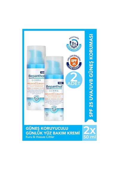 Bepanthol Derma Nemlendirici & Besleyici Spf25 Günlük Yüz Bakım Kremi 50 Ml 2 Adet