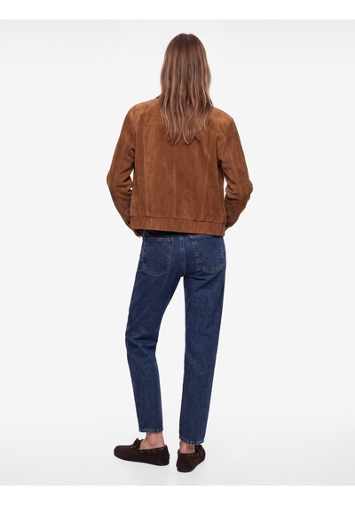 Koton Kemerli Yüksek Bel Dar Kalıp Düz Paça Pamuklu Denim Pantolon - Mom Slim Jean Koyu İndigo 7wal40095md
