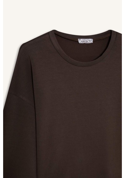 Defacto Bisiklet Yaka Modal Sweatshirt G2913ax25aubn336 Kahve