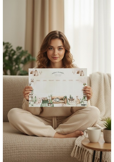 Haftalık Planlayıcı - A4 Ebat - Sevimli Kedi - 30 Yaprak - Weekly Planner Diğer