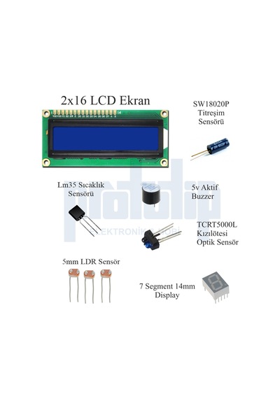 Arduino Uno R3 Turbo Black V3. 107 Parça 349 Adet Başlangıç Seti