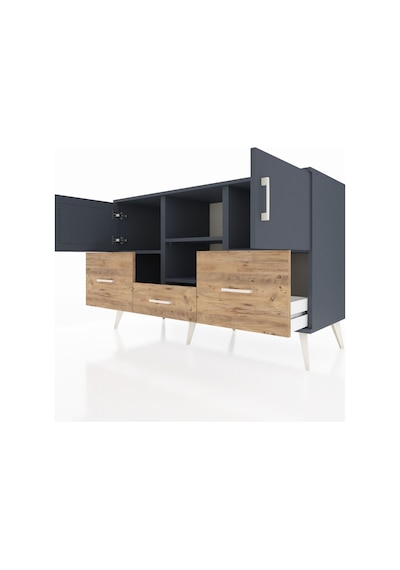 Hyperion Konsol 4 Raflı 3 Çekmeceli 3 Kapaklı 132x44x83 Antrasit-antrasit/çam Antrasit/çam Hyperion Konsol 4 Raflı 3 Çekmeceli 3 Kapaklı 132x44x83 Antrasit-antrasit/çam Antrasit/çam