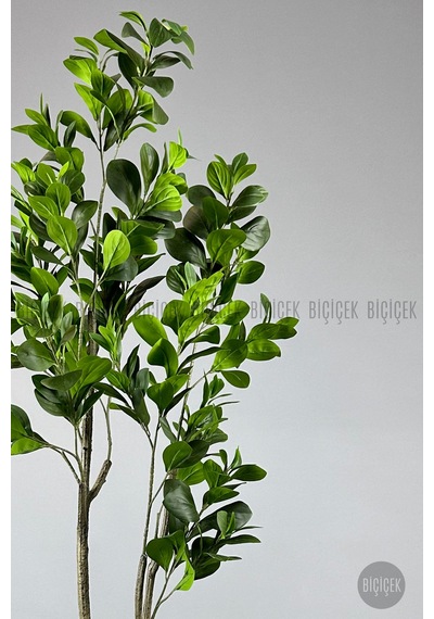 Yapay Manolya Ağacı 150 Cm Krem Metal Saksıda