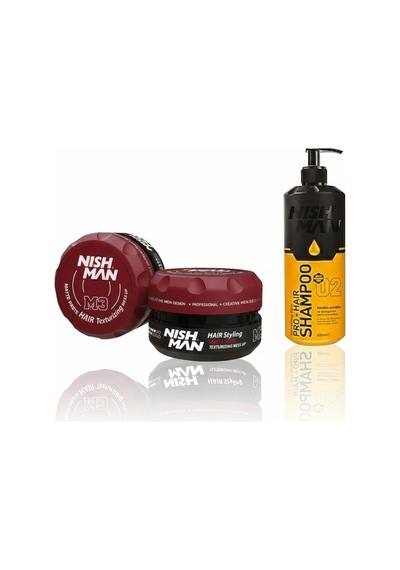 M3 Mat Görünümlü Saç Şekillendirici Mat Wax X 3 Adet/ + 400 Ml Tuzsuz Şampuan Hediye
